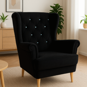 Fotel uszak Black czarny – Meble Cezara