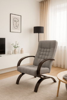 FOTEL FINKA PIK TWIST 18 SREBRNY-SZARY