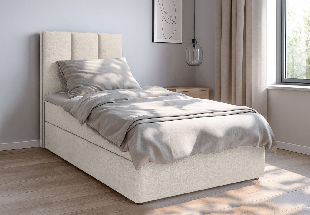 Łóżko kontynentalne Mieszko Pojedyncze – kolor Beżowy