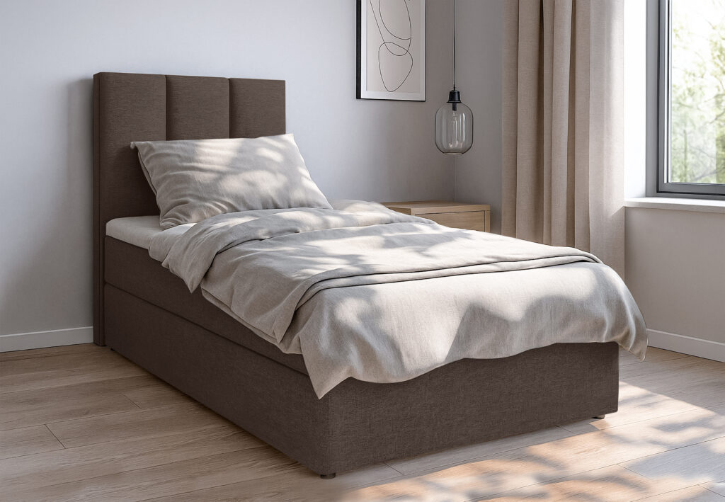 Łóżko kontynentalne Mieszko Pojedyncze – kolor Brązowy