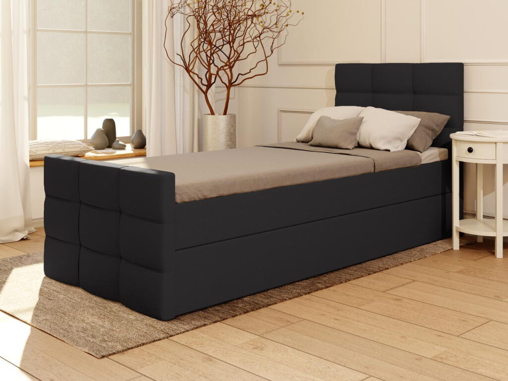 Łóżko kontynentalne Dorel Pojedyncze – kolor Czarny