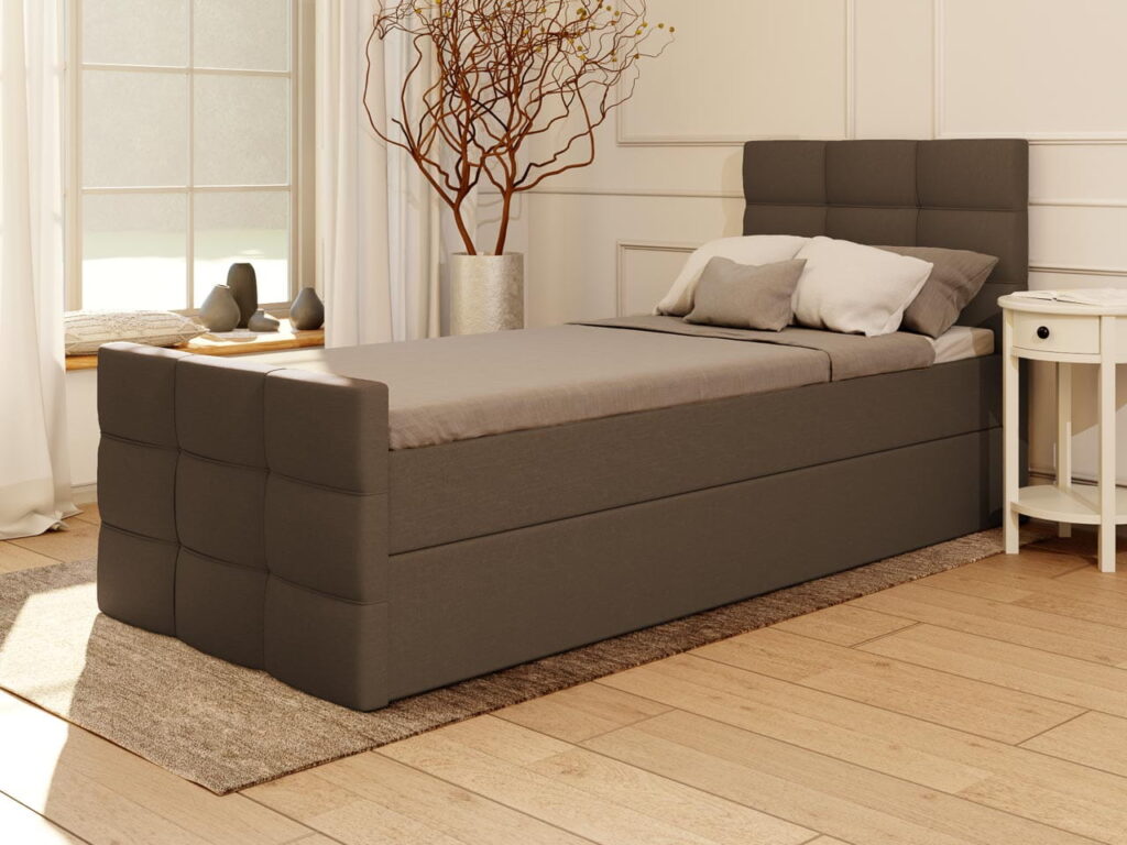 Łóżko kontynentalne Dorel Pojedyncze – kolor Brązowy