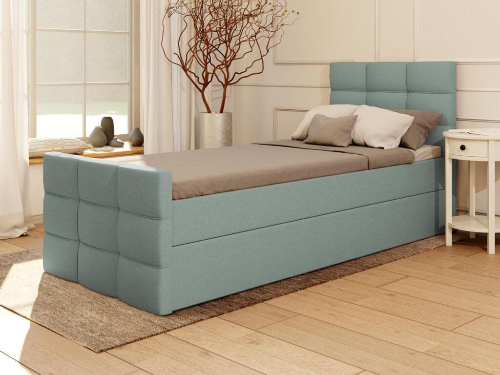 Łóżko kontynentalne Dorel Pojedyncze – kolor Zielony