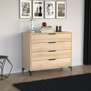 Komoda 4S Z Czterema Szufladami Dąb Artisan – Meble Cezara